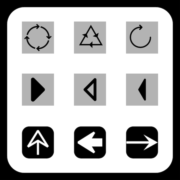 Conjunto de flechas vectoriales Pacto de iconos de flecha del cursor Colección de flechas