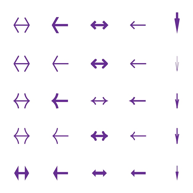 Conjunto de flechas vectoriales Pacto de iconos de flecha del cursor Colección de flechas