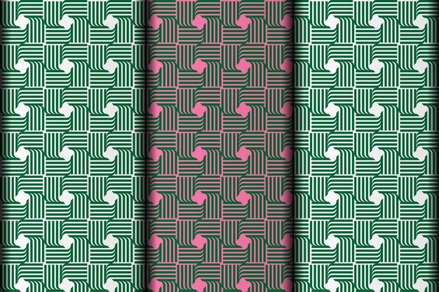 Conjunto floral geométrico de diseño de patrones vectoriales