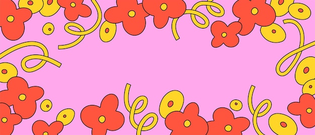Conjunto floral vectorial patrones sin fisuras colección de fondos de flores Y2k para impresión o redes sociales