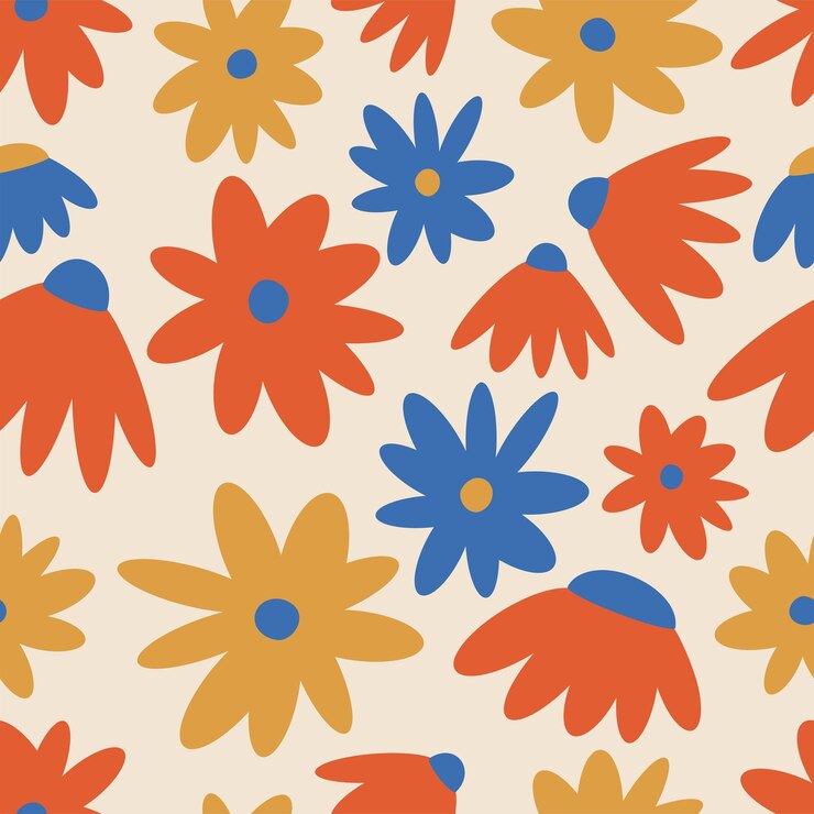Conjunto floral vectorial patrones sin fisuras colección de fondos de flores Y2k para impresión o redes sociales