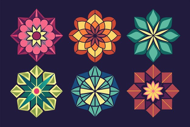 un conjunto de flores coloridas y un fondo negro con un diseño que dice "flor"