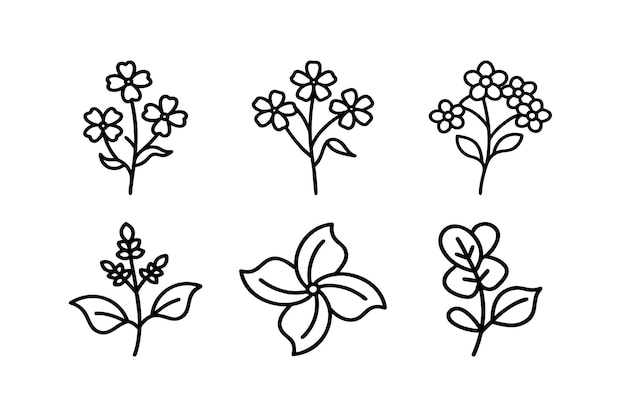 conjunto de flores icono