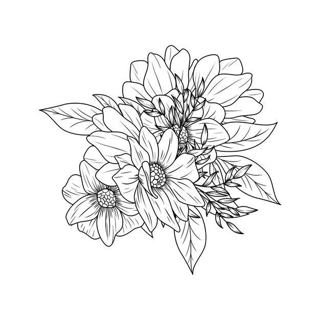 conjunto de flores con pétalos de color blanco