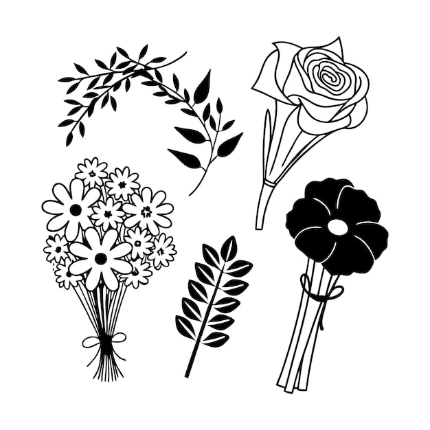 Conjunto de flores svg