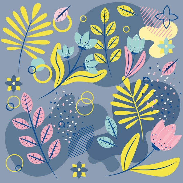 Conjunto de flores vectoriales