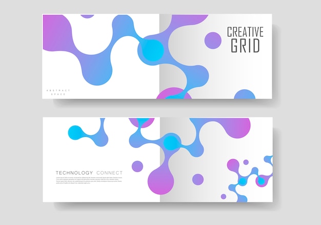 Conjunto de flyer de moléculas abstractas