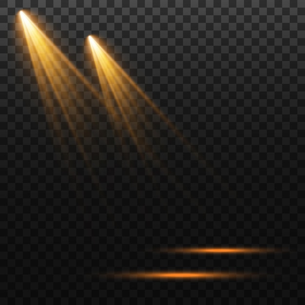 Conjunto de focos vectoriales varias formas de luz Focos de escenario Efectos de luz Efecto de luz brillante Ilustración vectorial