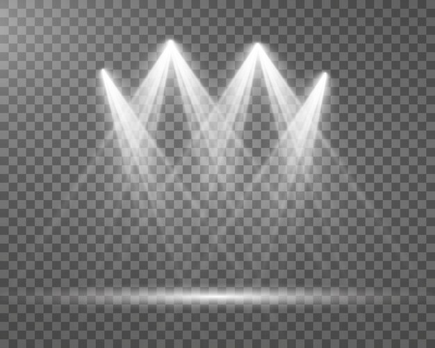 Conjunto de focos vectoriales varias formas de luz Focos de escenario Efectos de luz Efecto de luz brillante Ilustración vectorial