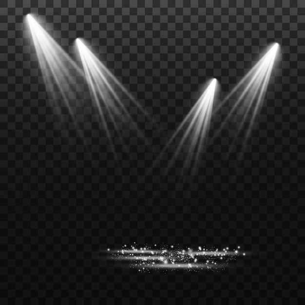 Conjunto de focos vectoriales varias formas de luz Focos de escenario Efectos de luz Efecto de luz brillante Ilustración vectorial