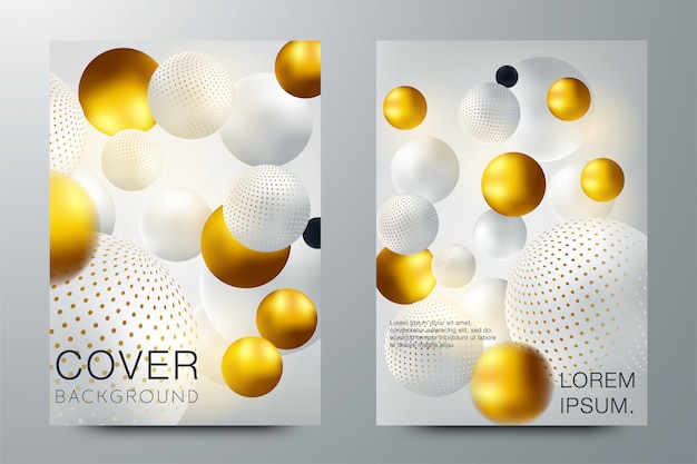 Conjunto de folleto elegante, tarjeta, fondo, portada