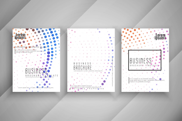 Conjunto de folleto de negocios coloridos medios tonos abstractos