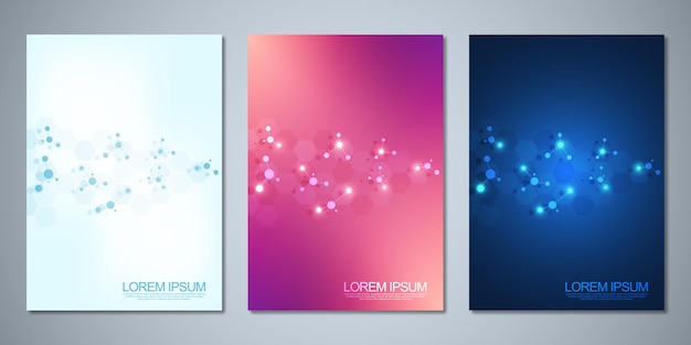 Conjunto de folleto de plantilla o libro de portada