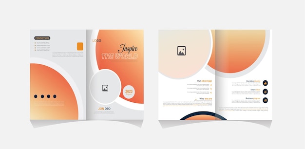 Un conjunto de folletos para una empresa de marketing digital.