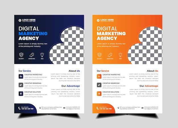 un conjunto de folletos para un evento de marketing digital