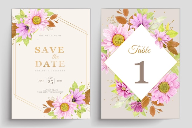 Vector un conjunto de folletos florales para la boda de la semana