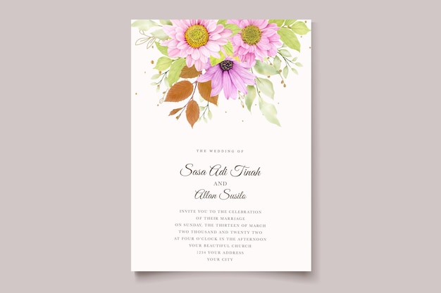 Vector un conjunto de folletos florales para la boda de la semana