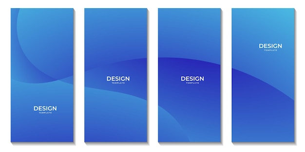 un conjunto de folletos fondo degradado de onda azul simple para negocios