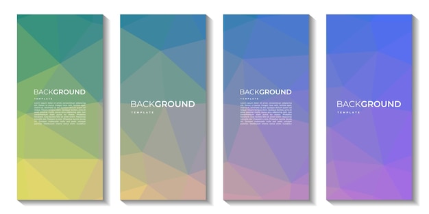 conjunto de folletos geométrico abstracto colorido degradado fondo vector ilustración