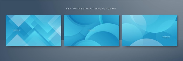 Conjunto de fondo abstracto azul moderno con concepto corporativo y color fresco moderno de moda para diseño de presentación volante portada de redes sociales banner web banner tecnológico negocio y webinar