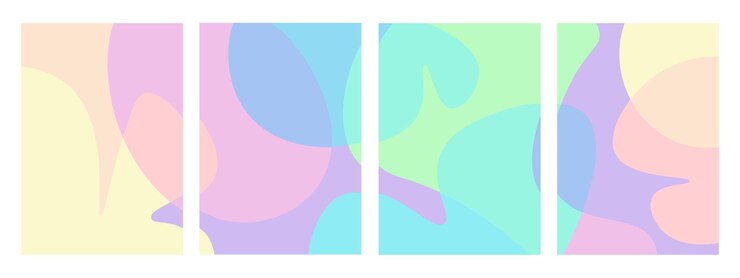 Vector conjunto de fondo abstracto con color pastel ilustración vectorial