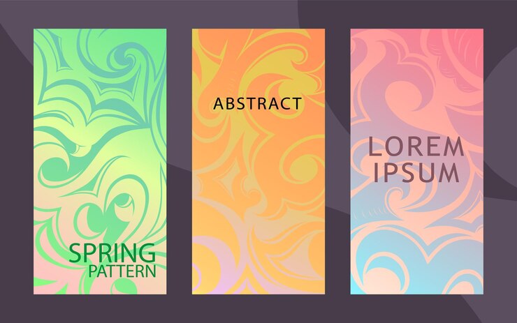 Vector conjunto de fondo abstracto decorativo con elementos tribales florales en estilo barroco gótico damasco