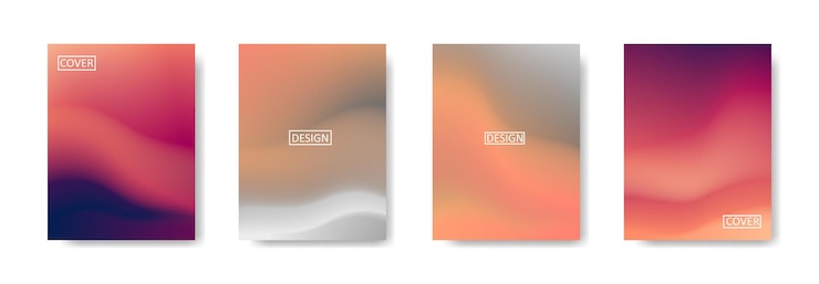 Vector conjunto de fondo abstracto con fondo colorido de color de gradación hermoso para cartel flyer banner telón de fondo banner vertical ilustración de vector de fondo fluido fresco