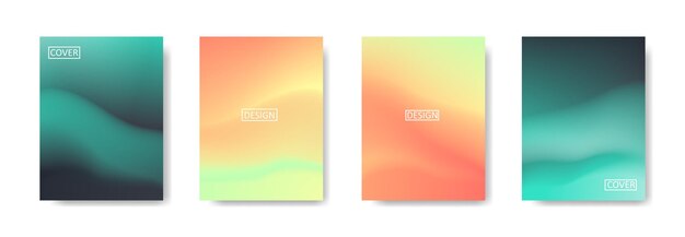 Conjunto de fondo abstracto con fondo colorido de color de gradación hermoso para cartel flyer banner telón de fondo banner vertical ilustración de vector de fondo fluido fresco