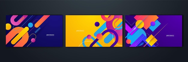 Conjunto de fondo abstracto con formas geométricas coloridas