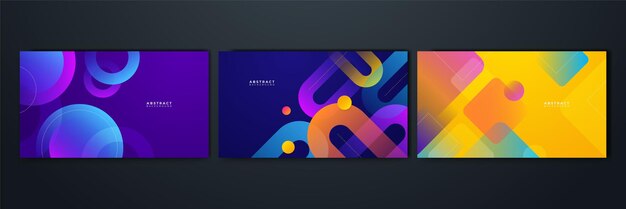 Conjunto de fondo abstracto con formas geométricas coloridas