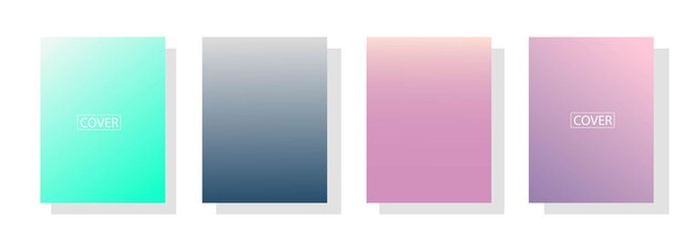 Conjunto de fondo abstracto con hermoso color de gradación, fondo colorido para el telón de fondo de la pancarta del aviador del cartel.Banner vertical.Fondo fluido fresco ilustración vectorial