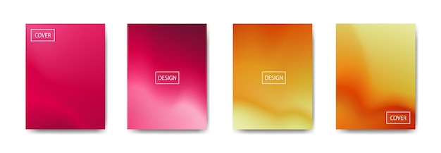 conjunto de fondo abstracto con hermoso fondo colorido de color de gradación para cartel volante banner telón de fondo banner vertical ilustración de vector de fondo fluido fresco