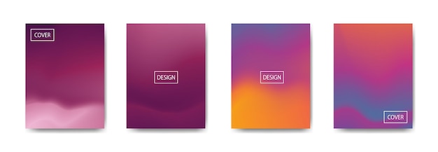 conjunto de fondo abstracto con hermoso fondo colorido de color de gradación para cartel volante banner telón de fondo banner vertical ilustración de vector de fondo fluido fresco