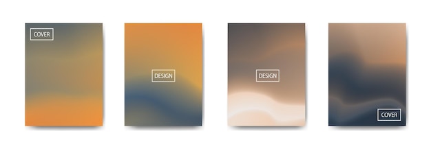 conjunto de fondo abstracto con hermoso fondo colorido de color de gradación para cartel volante banner telón de fondo banner vertical ilustración de vector de fondo fluido fresco