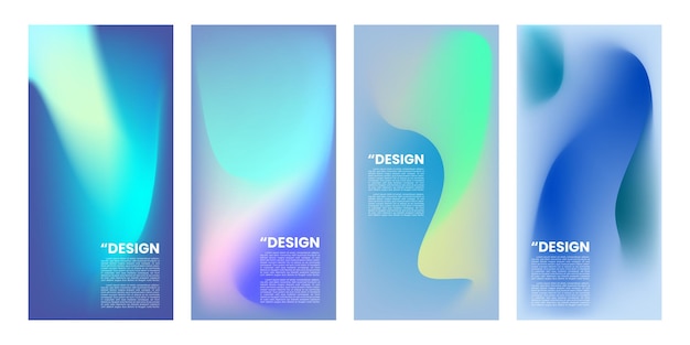 Conjunto de fondo abstracto de moda con gradiente mínimo Diseño de bandera con geometría simple y color brillante