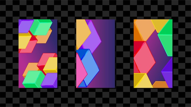 Conjunto de fondo abstracto púrpura vertical utilizado para el diseño de plantillas de redes sociales, póster, volante