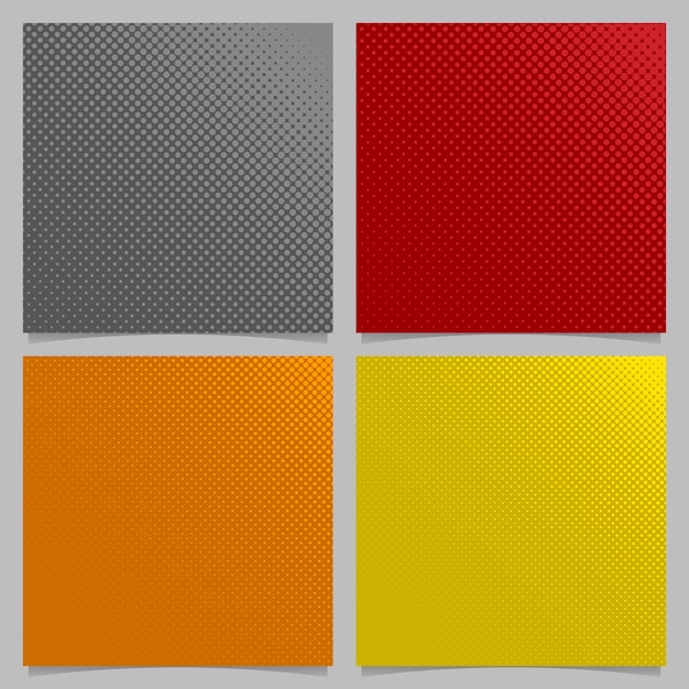 Conjunto de fondo abstracto retro del fondo del punto de semitono - diseño cuadrado del folleto del cuadrado de círculos en diversos tamaños