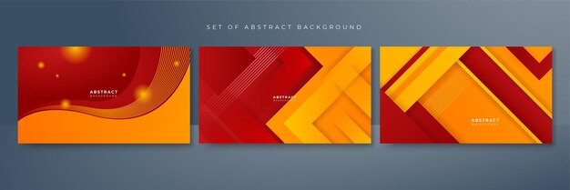 Conjunto de fondo abstracto rojo amarillo y naranja Fondo abstracto con color fresco moderno y moderno para diseño de presentación volante portada de redes sociales banner web banner tecnológico