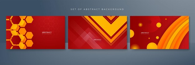 Conjunto de fondo abstracto rojo amarillo y naranja Fondo abstracto con color fresco moderno y moderno para diseño de presentación volante portada de redes sociales banner web banner tecnológico