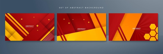 Conjunto de fondo abstracto rojo amarillo y naranja Fondo abstracto con color fresco moderno y moderno para diseño de presentación volante portada de redes sociales banner web banner tecnológico