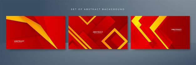 Conjunto de fondo abstracto rojo y amarillo