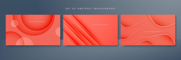 Conjunto de fondo abstracto rojo claro