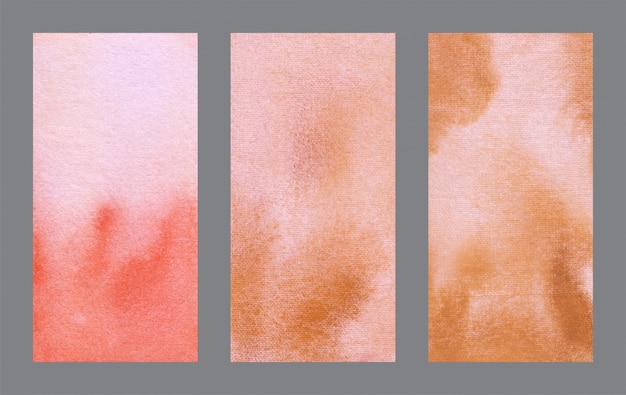 Conjunto de fondo acuarela abstracta banner web amarillo