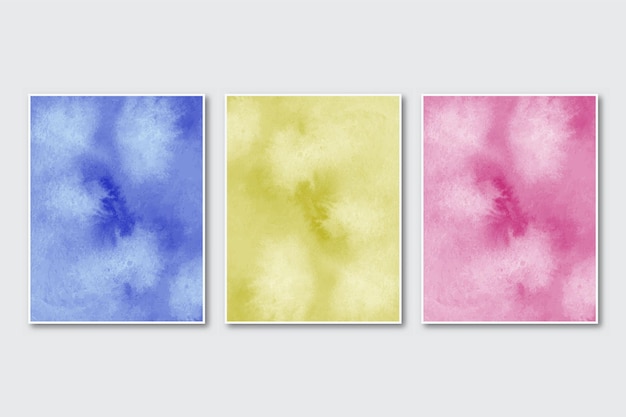 Conjunto de fondo acuarela abstracta pintada a mano minimalista creativa