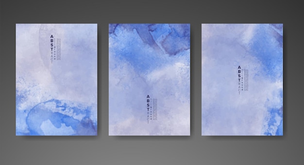 Conjunto de fondo de acuarela abstracto pintado a mano creativo Diseño para su postal de fecha de portada