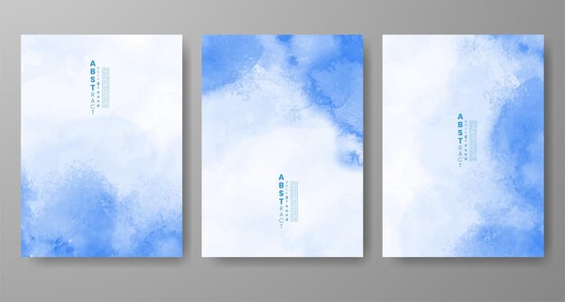 Conjunto de fondo de acuarela abstracto pintado a mano creativo Diseño para su postal de fecha de portada