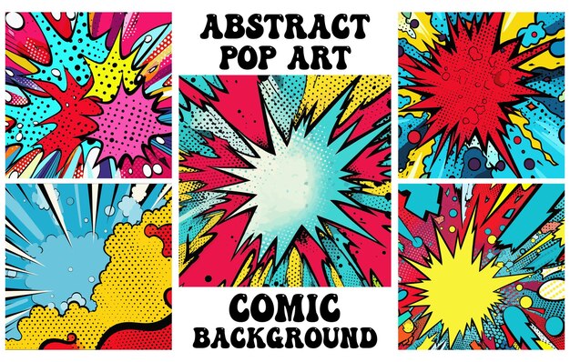 Conjunto de fondo de arte pop abstracto cómics abstractos paquete de fondo fondos abstractos