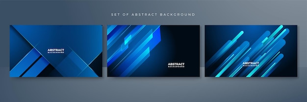 Conjunto de fondo azul abstracto con concepto futurista