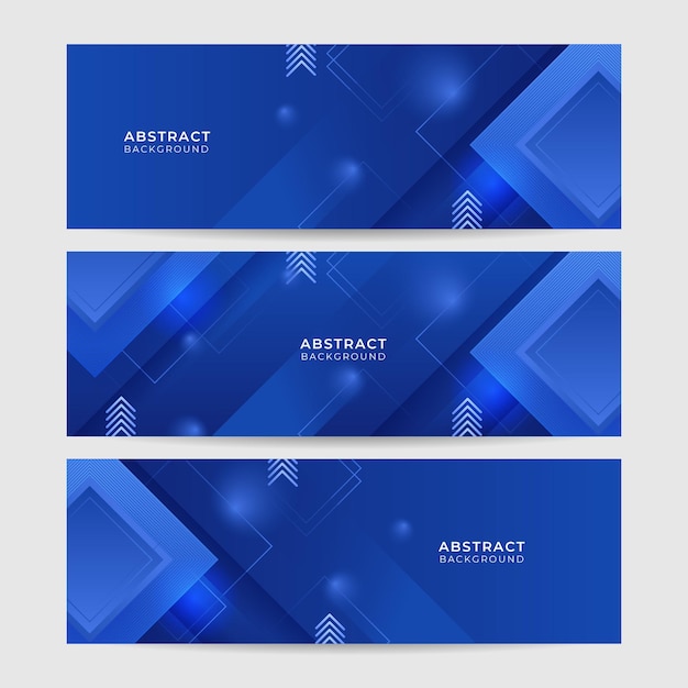Conjunto de fondo de banner azul oscuro abstracto moderno Plantilla de ilustración vectorial con diseño de patrón para seminario festivo de fiesta de institución corporativa de negocios de tecnología y charlas