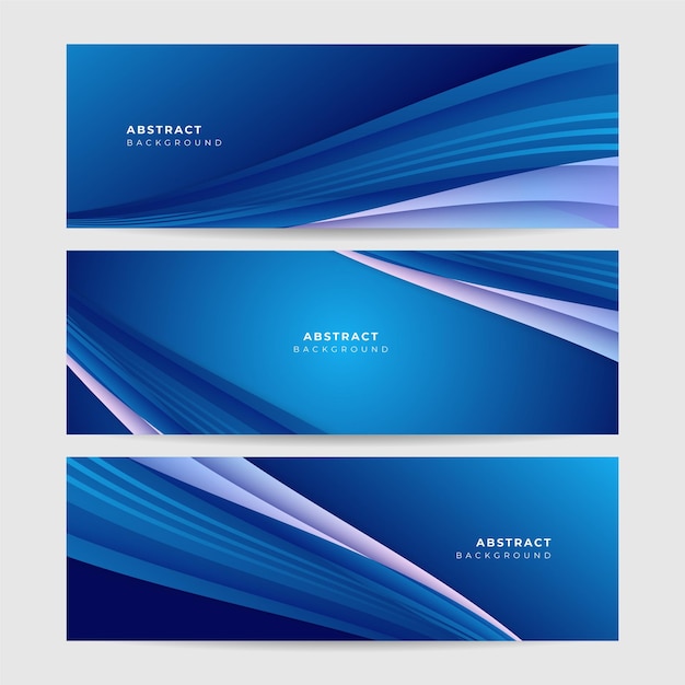 Conjunto de fondo de banner azul oscuro abstracto moderno Plantilla de ilustración vectorial con diseño de patrón para seminario festivo de fiesta de institución corporativa de negocios de tecnología y charlas